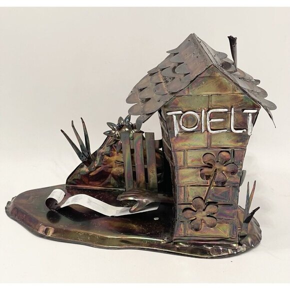 Funny Rustic Hillbilly Tin Outhouse Music Box Those Were The Days Tune Works - Picture 1 of 11